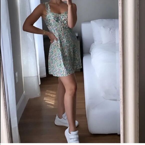 ZARA FLORAL SATIN EFFECT PRINT DRESS - Picture 4 of 14